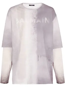 Balmain: Футболка с принтом 