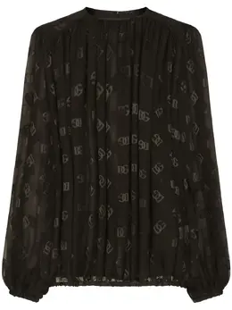 Dolce & Gabbana: Атласная блуза  DG