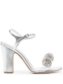 Manolo Blahnik: Серебристые сандалии 