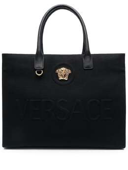 Versace: Чёрная сумка-шоппер  La Medusa