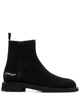 Off-White: Чёрные ботинки 