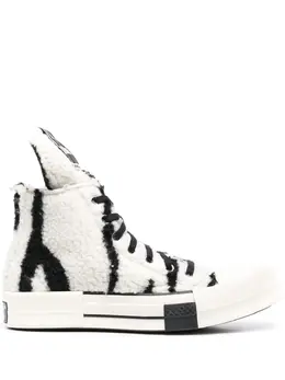 Rick Owens DRKSHDW: Белые кроссовки 