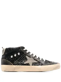 Golden Goose: Чёрные кроссовки  Mid Star