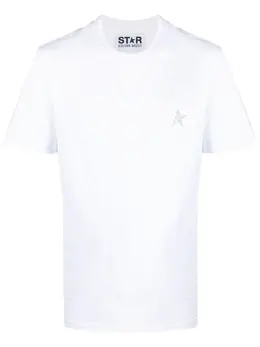 Golden Goose: Белая футболка  Star