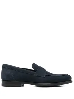 Santoni: Синие мокасины 