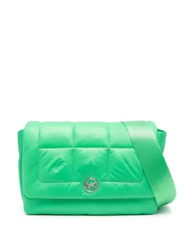 Michael Michael Kors: Зелёная сумка через плечо 