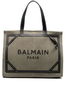 Balmain: Сумка-шоппер  B-Army цвета хаки