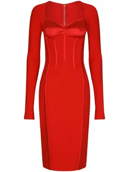 Dolce & Gabbana: Платье с длинным рукавом 
