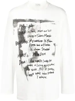 Yohji Yamamoto: Футболка с длинным рукавом 