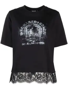 Dsquared2: Кружевная футболка 