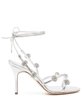 Manolo Blahnik: Серебристые сандалии 