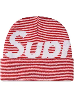 Supreme: Шапка  Big Logo в полоску