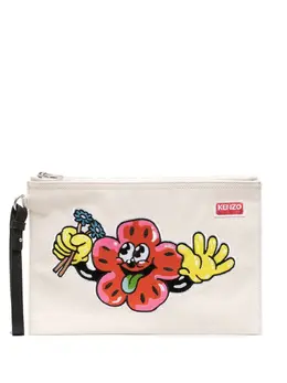 Kenzo: Бежевый клатч 