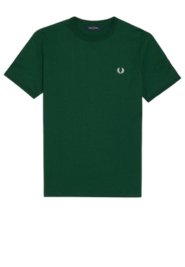 FRED PERRY: Зелёная футболка 