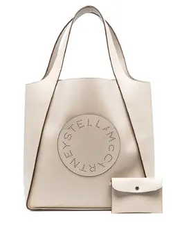 Stella McCartney: Белая сумка-шоппер  Stella Logo