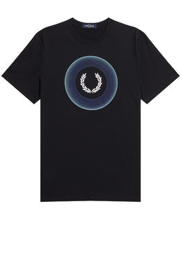 FRED PERRY: Чёрная футболка 