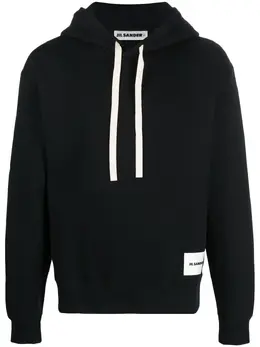 Jil Sander: Чёрная толстовка  Drawstring