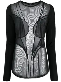 Balmain: Прозрачный топ 