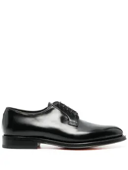 Santoni: Чёрные туфли  Derby