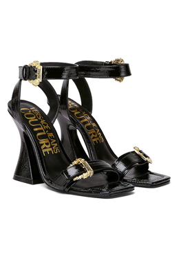 VERSACE JEANS COUTURE: Чёрные босоножки 