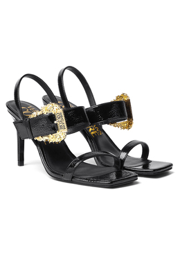 VERSACE JEANS COUTURE: Чёрные босоножки 