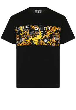 VERSACE JEANS COUTURE: Чёрная футболка 