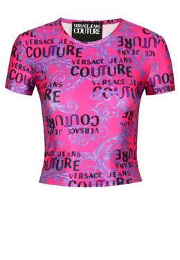 VERSACE JEANS COUTURE: Розовая футболка 