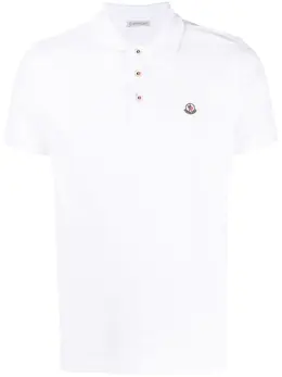 Moncler: Белое поло 
