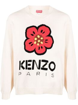 Kenzo: Свитер с цветочным принтом 