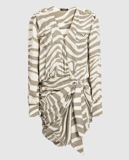 Balmain: Бежевое платье 