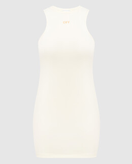 Off-White: Бежевое платье 