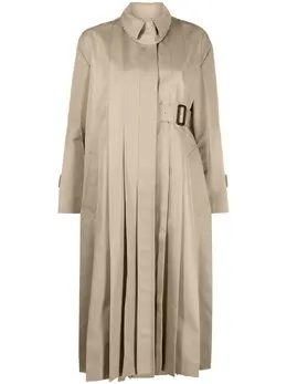 sacai: Бежевый плащ 