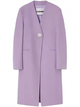 Jil Sander: Пальто с v-образным вырезом 