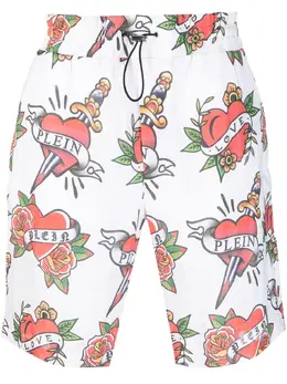 Philipp Plein: Льняные шорты  Love