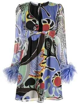 Moschino: Платье с принтом 