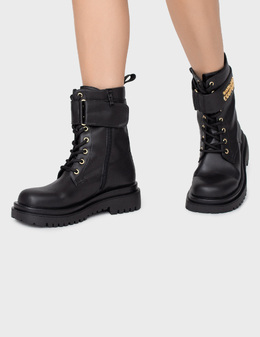 VERSACE JEANS COUTURE: Чёрные ботинки 