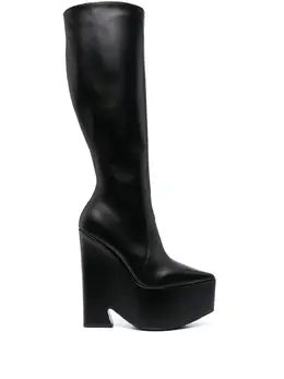 Versace: Чёрные сапоги 