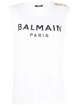 Balmain: Майка с принтом 