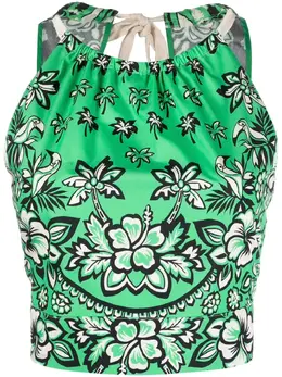 RED Valentino: Топ с растительным принтом 