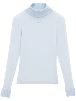 Courrèges: Голубой топ 