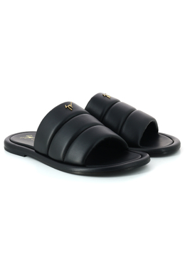 GIUSEPPE ZANOTTI: Чёрные шлёпанцы 