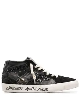 Golden Goose: Чёрные кроссовки  Mid Star