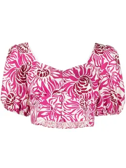 DVF Diane von Furstenberg: Топ с растительным принтом 