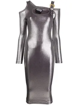 Versace Jeans Couture: Серебристое платье 