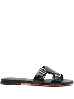 Santoni: Чёрные сандалии 