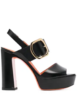 Santoni: Чёрные сандалии 