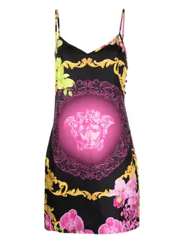 Versace: Платье  Medusa с принтом