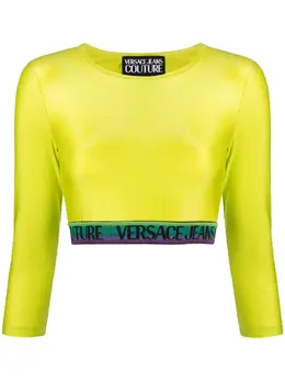 Versace Jeans Couture: Зелёный топ 