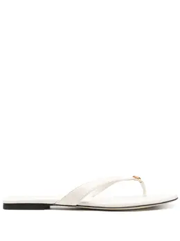 Tory Burch: Белые шлёпанцы 