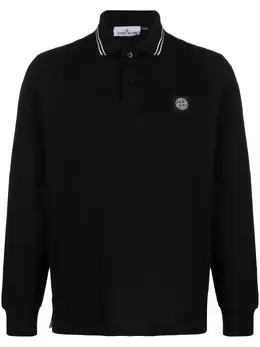 Stone Island: Чёрное поло  Compass